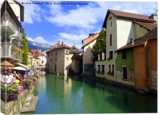 Annecy . France.  Canvas Print by Lilian Marshall