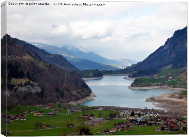 Lake Lungern. Switzerland.  Canvas Print by Lilian Marshall