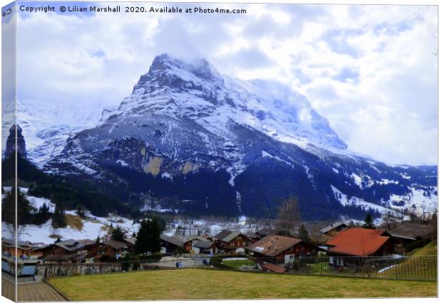 The Eiger. Switzerland.  Canvas Print by Lilian Marshall