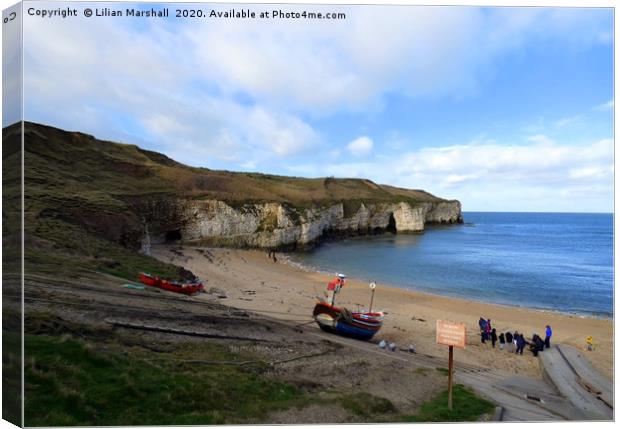 The beach at North Landing Flamborough Canvas Print by Lilian Marshall