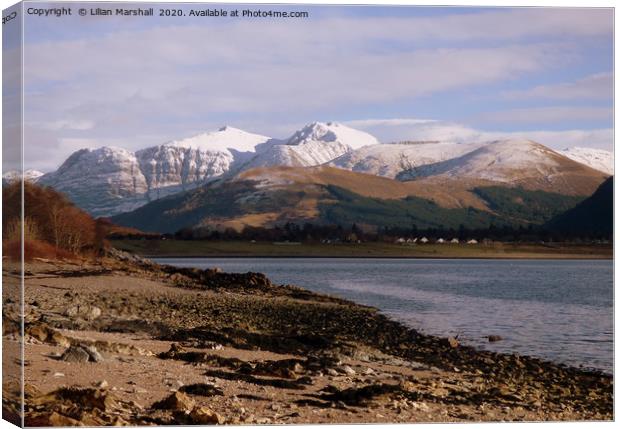 Looking over to Ben Nevis.  Canvas Print by Lilian Marshall