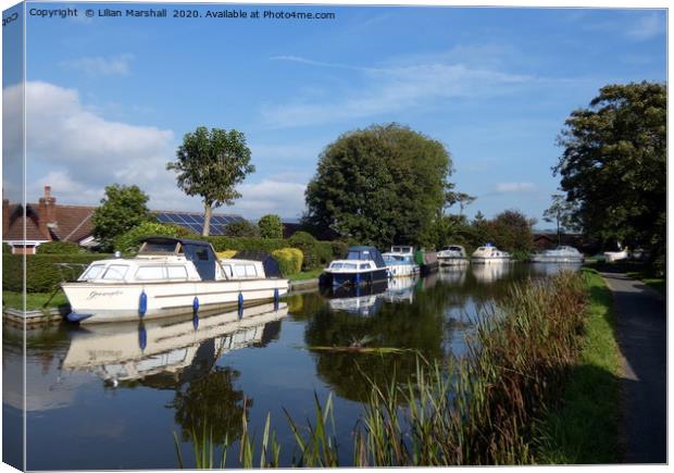 Lancaster Canal at Garstang. Canvas Print by Lilian Marshall