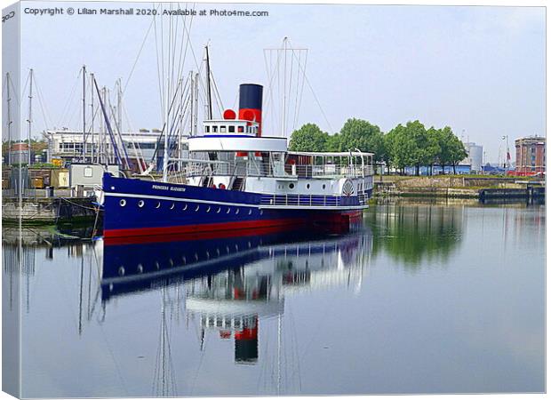 Princess Elizabeth  paddle steamer in Dunkirk Harb Canvas Print by Lilian Marshall
