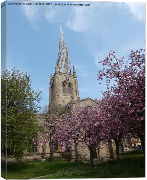 St Mary and All Saints church Chesterfield.  Canvas Print by Lilian Marshall