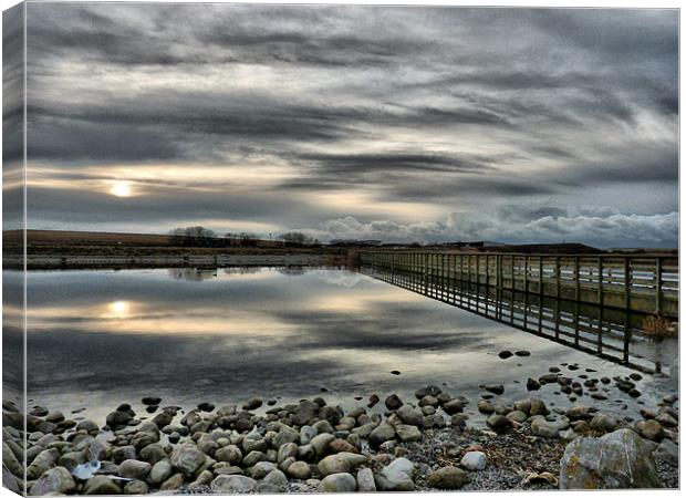 Sunset on Fleetwood Nature Reserve. Canvas Print by Lilian Marshall