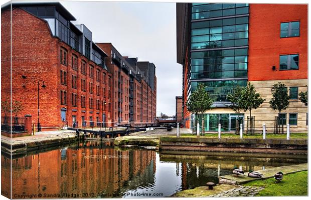 Rochdale Canal, Manchester City Centre Canvas Print by Sandra Pledger