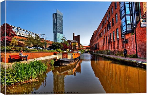 Dukes 92,Rochdale Canal Canvas Print by Sandra Pledger