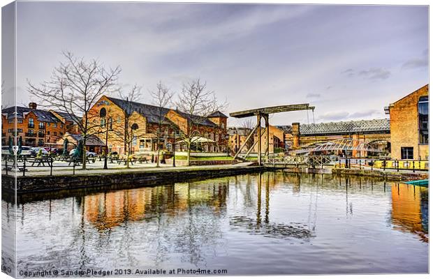 Castlefield Basin Manchester Canvas Print by Sandra Pledger