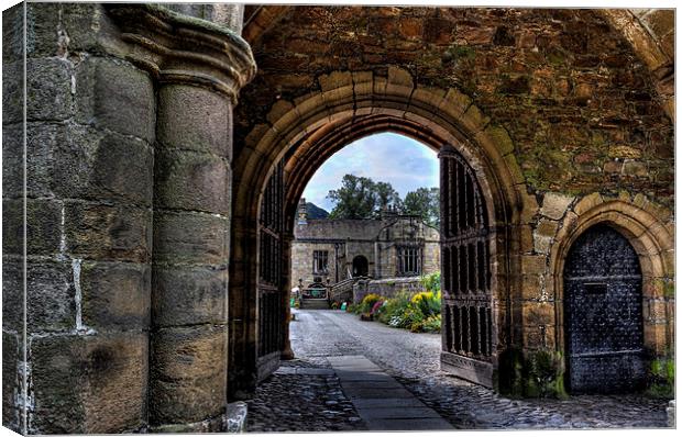 Gateway to Whalley Abbey Canvas Print by Sandra Pledger