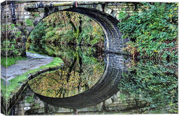 Hebden Bridge Canal Reflections Canvas Print by Sandra Pledger