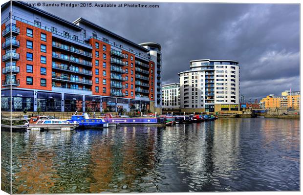  Boats in Clarence Dock Leeds Canvas Print by Sandra Pledger