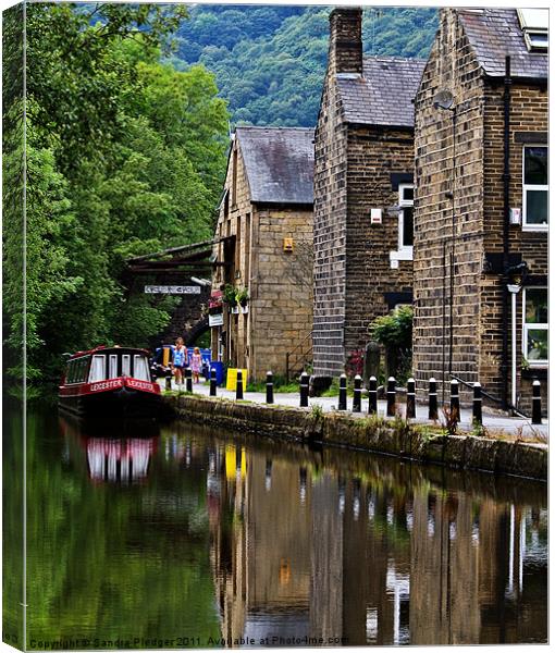 Rochdale Canal Reflections Canvas Print by Sandra Pledger