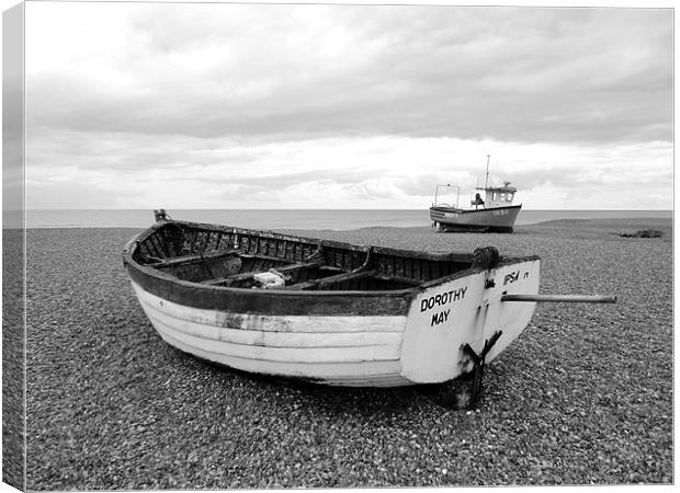 Two Boats at Aldeburgh Canvas Print by justin rafftree