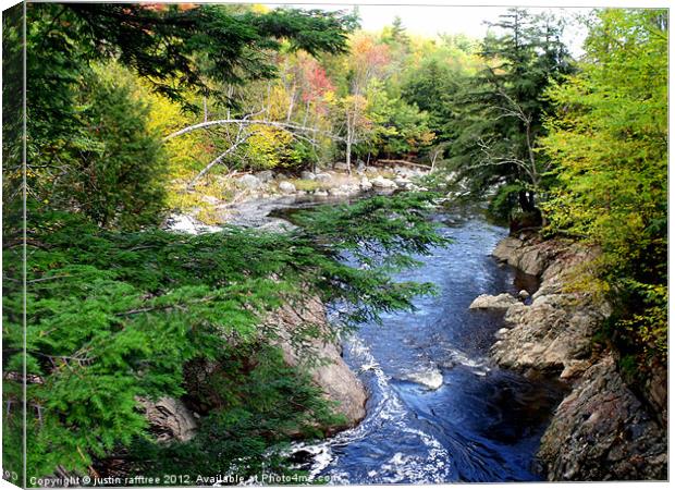 Mountain River Pass Canvas Print by justin rafftree