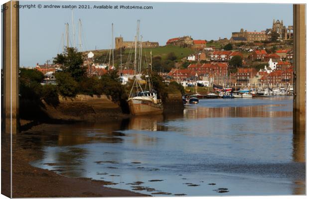 WHITBY LOW TIDE Canvas Print by andrew saxton