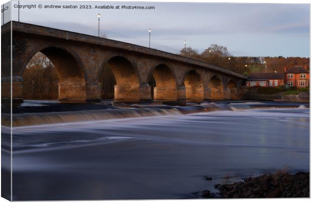 BRIDGE FALLS Canvas Print by andrew saxton