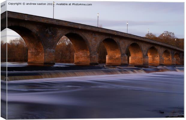 Water bridge  Canvas Print by andrew saxton