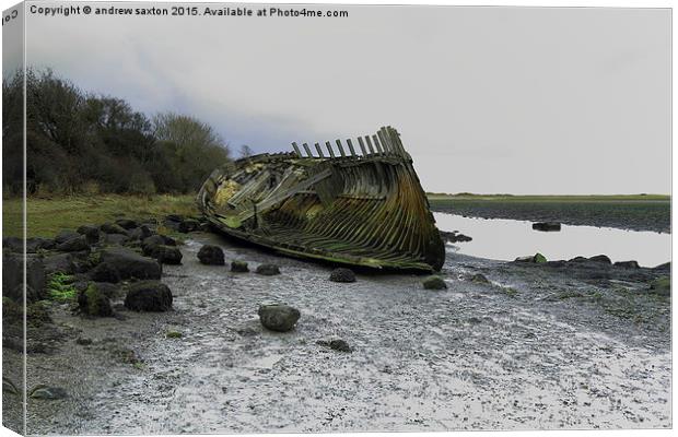  THE OLD WRECK Canvas Print by andrew saxton