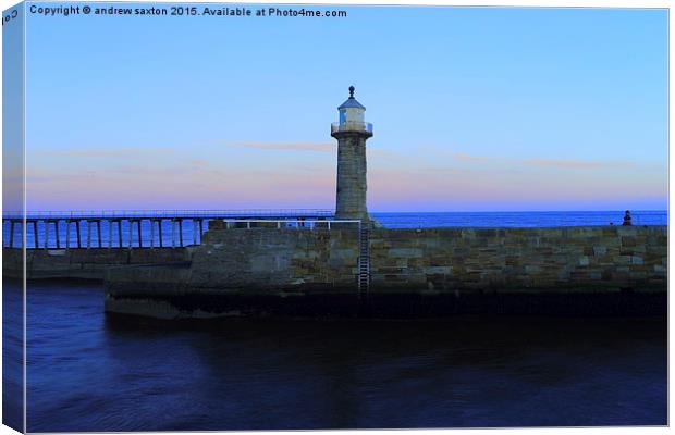  SUNDOWN IN WHITBY Canvas Print by andrew saxton