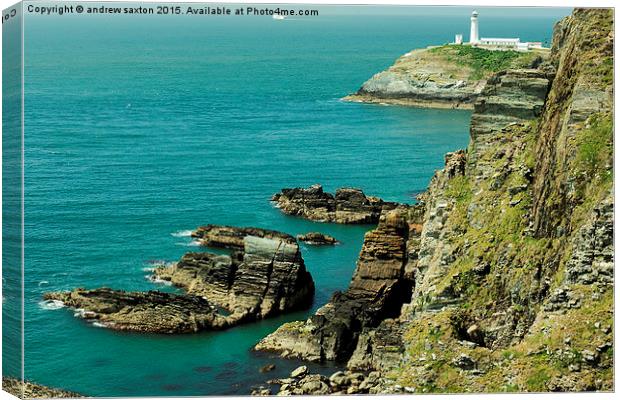  ANGLESEY LIGHT HOUSE Canvas Print by andrew saxton