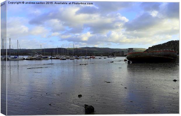  CONWY BOATS. Canvas Print by andrew saxton
