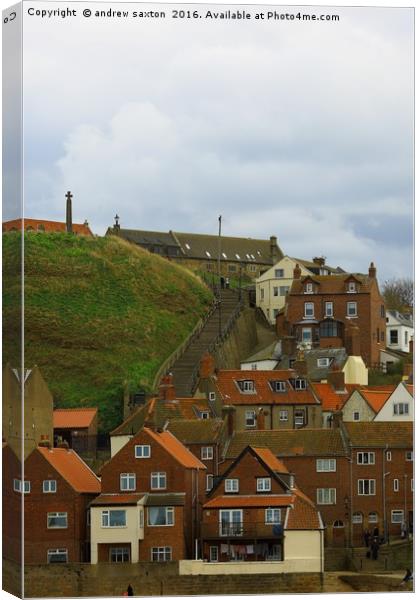 WHITBY'S STEPS Canvas Print by andrew saxton