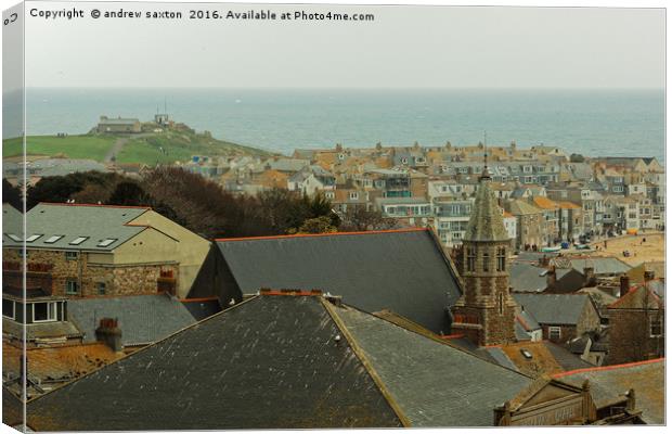 ROOF TOPS  Canvas Print by andrew saxton