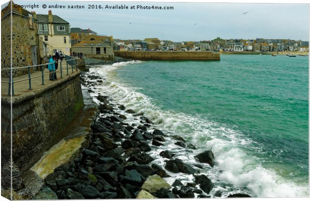ST IVES WAVES Canvas Print by andrew saxton