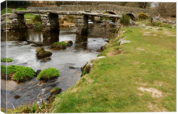 TWO BRIDGES Canvas Print by andrew saxton