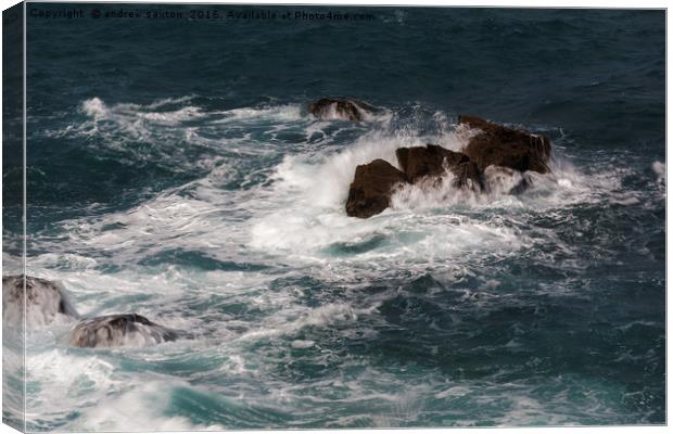 WATCH THE ROCKS Canvas Print by andrew saxton