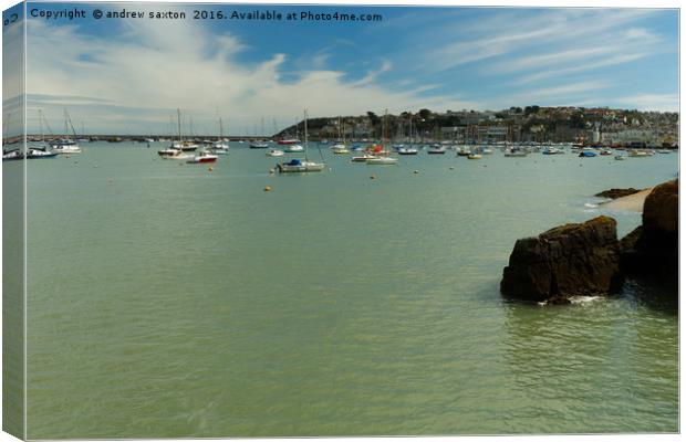 LIGHT CLOUD OVER BRIXHAM Canvas Print by andrew saxton