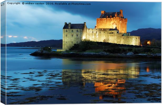 CASTLE IN LIGHTS Canvas Print by andrew saxton
