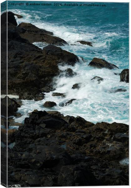 ROCKY WATERS. Canvas Print by andrew saxton