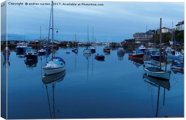 STILL IN HARBOUR  Canvas Print by andrew saxton