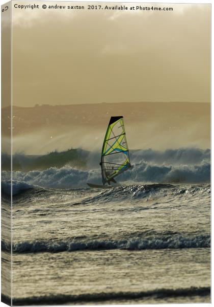 COMING IN ON A WAVE Canvas Print by andrew saxton
