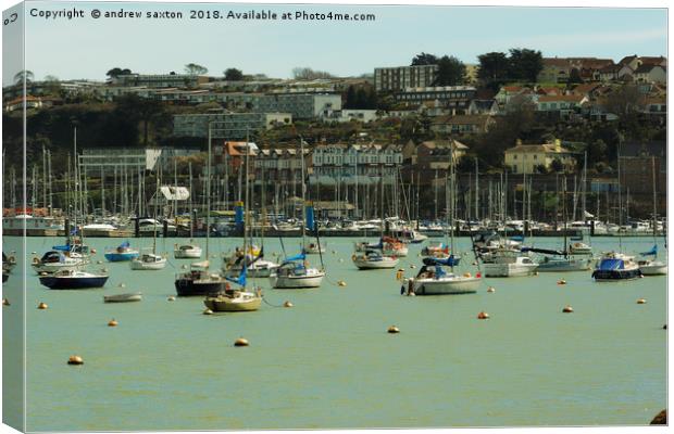 BRIXHAM BOATS. Canvas Print by andrew saxton