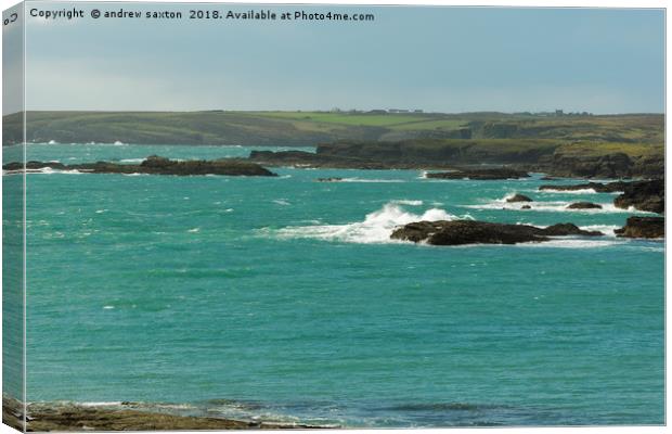 ROCKS OF ANGLESEY Canvas Print by andrew saxton