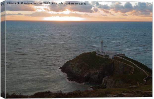 LIGHTHOUSE SUNSET Canvas Print by andrew saxton