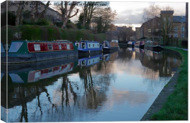 SKIPTON BARGES Canvas Print by andrew saxton