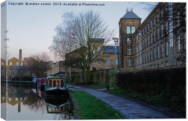 CANAL PATH Canvas Print by andrew saxton