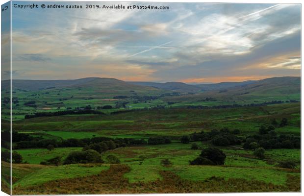 DALES SUNSET Canvas Print by andrew saxton