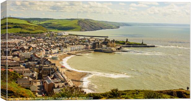 Aberystwyth from Camer Obscura Hill. Canvas Print by John Morgan