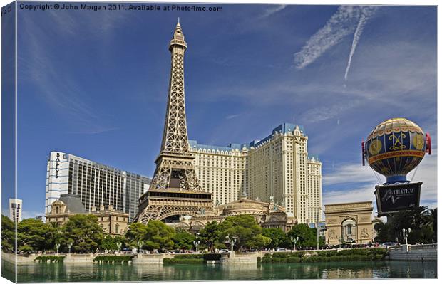 The Eiffel Tower, Las Vegas. Canvas Print by John Morgan