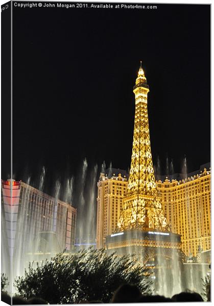 Hotel Paris, Vegas. Canvas Print by John Morgan