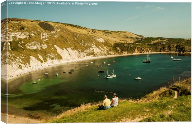  Picnic at Lulworth Cove. Canvas Print by John Morgan