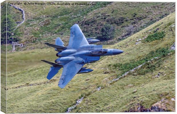Low Flying F 15 Fighter. Canvas Print by John Morgan