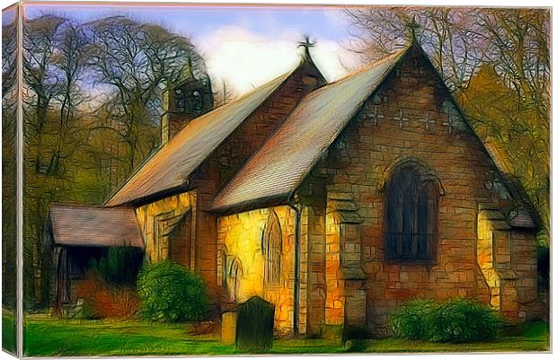 St Michael and all Angels Church, fractalious Canvas Print by Peter Blunn