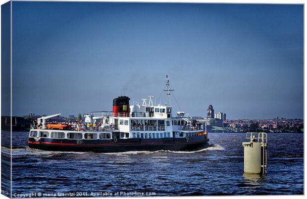 Ferry across the Mersey Canvas Print by Maria Tzamtzi Photography
