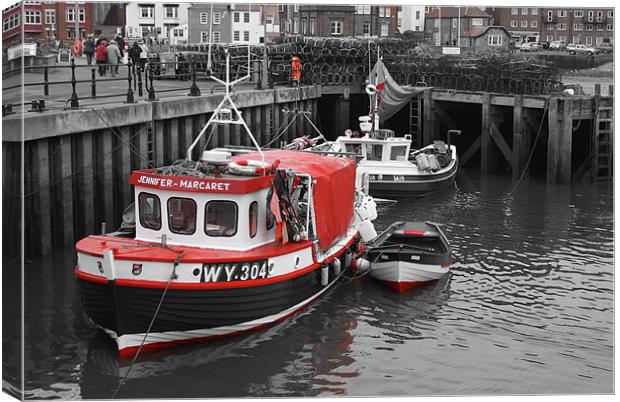 Red Boat Canvas Print by Maria Tzamtzi Photography