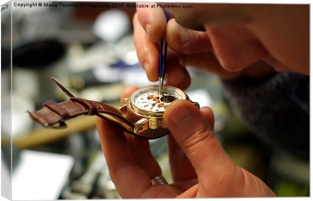  Watchsmith in action... Canvas Print by Maria Tzamtzi Photography